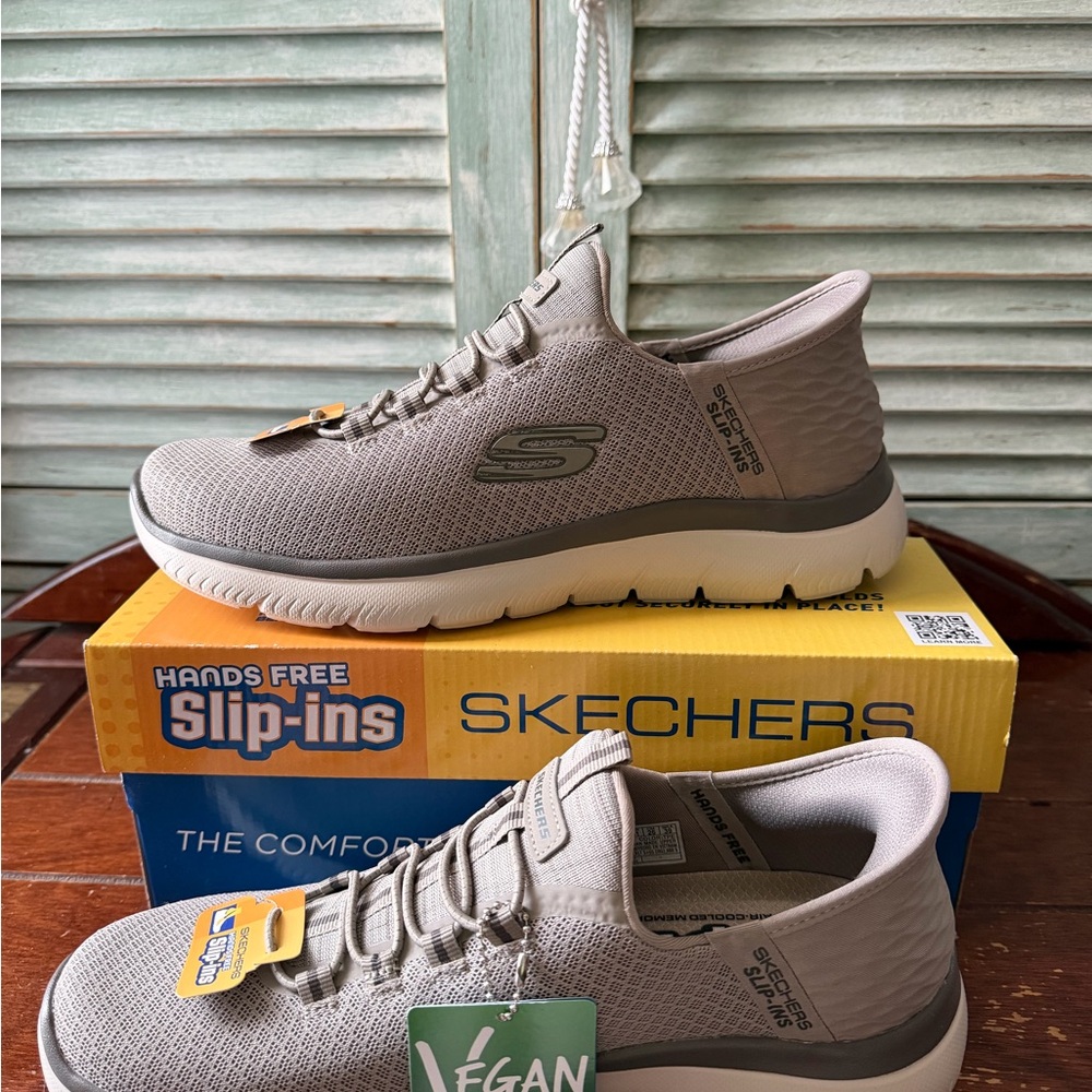 Skechers Slip-Ins Mesh Summits-High Range Sneakers in Taupe Mens8/Womwns10 - Picture 3 of 7